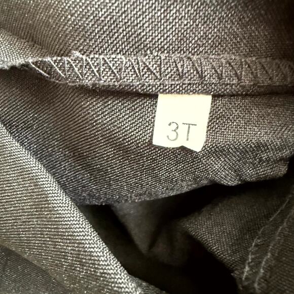 Vintage 90s Suit Set Boys Size 3T Black White Polyester Blend Formal 4-Piece - Picture 6 of 7